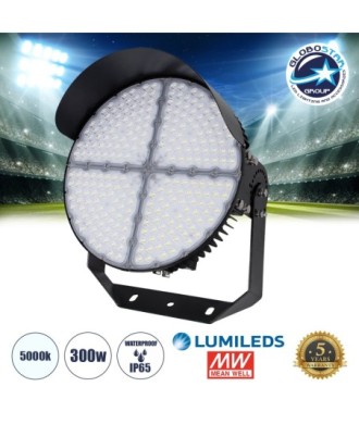 GloboStar® CYCLOP 90106 LED Προβολέας Γηπέδου 300W 48000LM 60° AC 100-277V IP65 - Ψυχρό Λευκό 5000K - MeanWell Driver & LumiLEDs Chip - 5 Years Warranty
